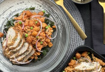 Creamy Southwest Chicken and Halloumi Pasta