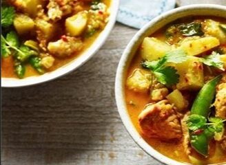 Thai Fish Curry with Roasted Herby New Potatoes